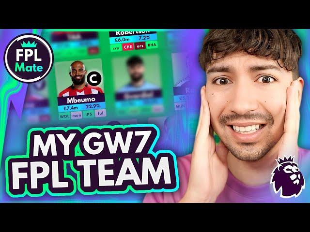 FPL GW7 FINAL TEAM SELECTION | My Eze Replacement! ️ | Gameweek 7 Squad, Transfers & Captain