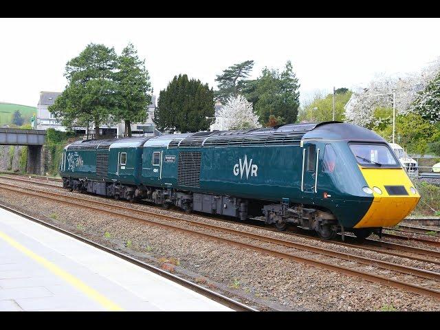 GWR Green 43041 & 43188 pass Totnes Back to Back   22/04/17