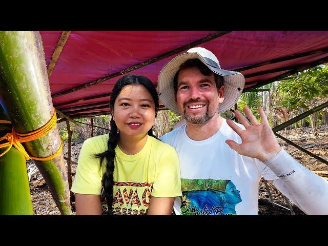 FIRST STRUCTURE IN OUR FARM | HANDMADE BAMBOO CANOPY IN THE PHILIPPINES | ISLAND LIFE