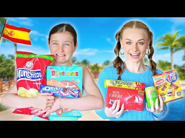 Trying SPANISH Snacks & Candy on Vacation! | Family Fizz