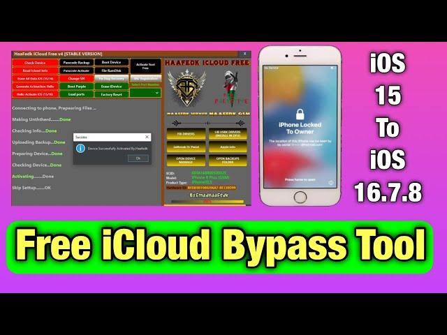 New iCloud Bypass tool iOS 15 iOS 16.7.8 | iPhone 8 Plus iOS 16.7.8 Bypass by HaaFedk iCloud Free |