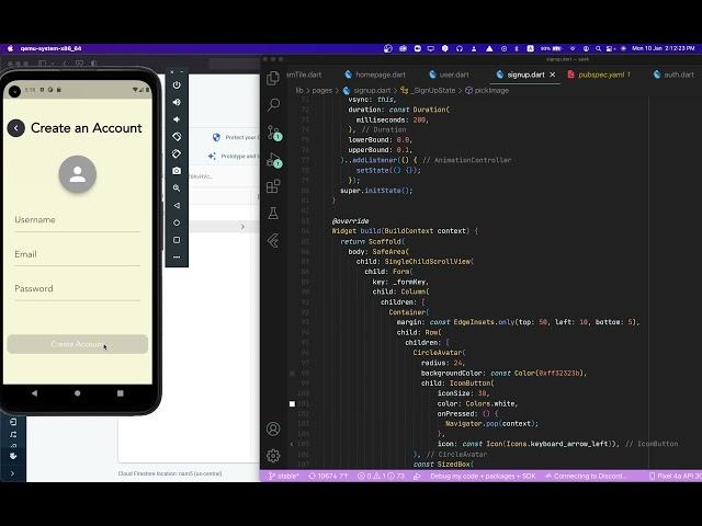 Flutter firebase authentication - Firebase Storage, Cloud Firestore and Firebase Auth