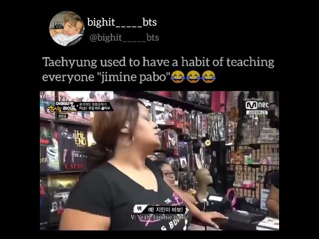 Taehyung used to have a habit of teaching everyone "jiminie pabo"#tae#v#jimin#aim50ksubscriber