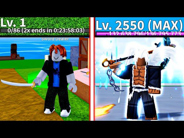 BLOX FRUITS Lvl 1 - 2550 NOOB TO PRO ONLY USING SWORDS! [MOVIE]