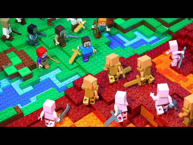 LEGO War: Ways to end Overworld Vs Nether - Lego Stop Motion | Minecraft Animation