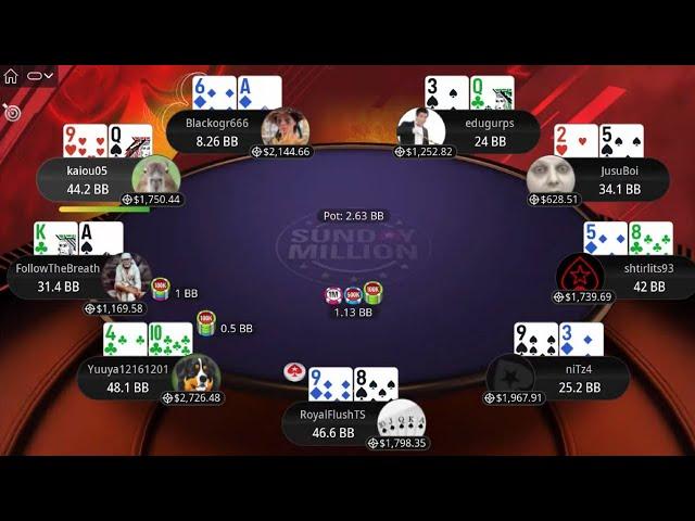 $109 SUNDAY MILLION PKO 06-10-2024 kaiou05 | shtirlits93 | edugurps - Final Table Poker Replays