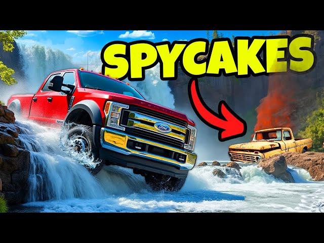 Spycakes & I Drove Trucks Off a Waterfall in Snowrunner Mods Multiplayer!