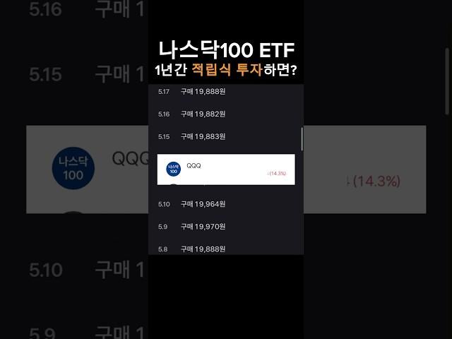 미국 나스닥 100 ETF, QQQ 1년간 매일 적립식 투자, 수익률은? #나스닥 #미국주식 #나스닥100 #qqq #적립식투자 #돈버는법 #1억모으기