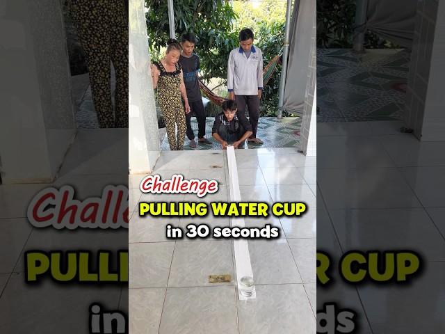 Pulling Water Cup in 30 Seconds, Who Will Win? #PhuocLay #funny #familygames #challenge