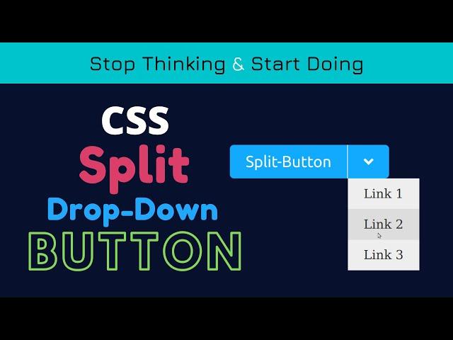 CSS Split Dropdown button. CSS Split Button.