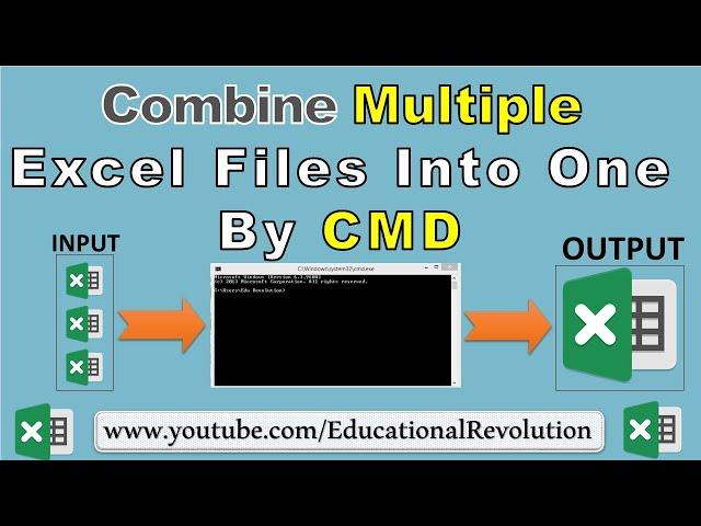 How to combine Excel multiple file data into one by using CMD