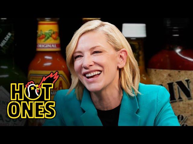 Cate Blanchett Pretends No One's Watching While Eating Spicy Wings | Hot Ones