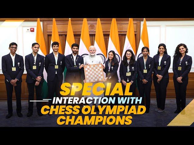 LIVE : PM Modi interacts with 45th FIDE Chess Olympiad champions