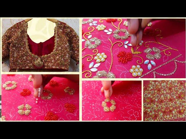 Very Grand Looking Blouse Model | For Beginner Simple Stitch | Nehar Maggam Work