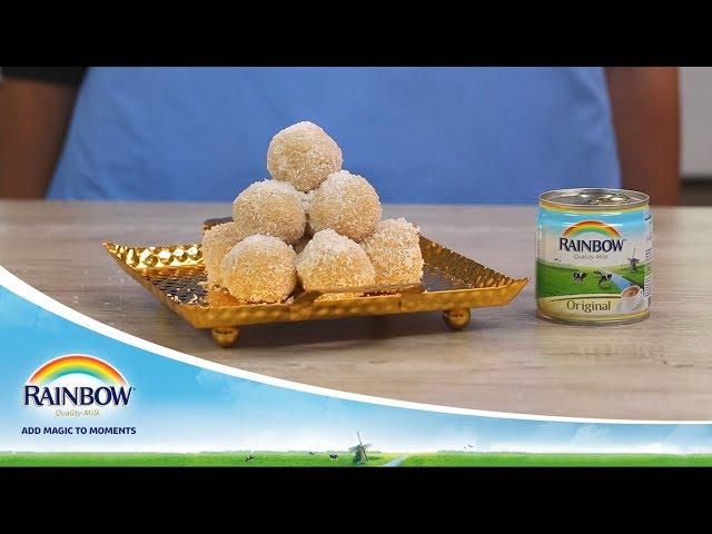 Coconut Ladoo made with Rainbow Evaporated Milk