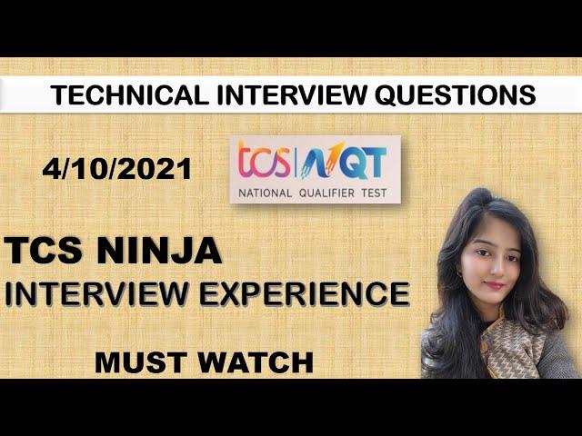 TCS Ninja Interview Experience 2022 | |  Technical Interview Questions ||  Interview || 4/10/2021