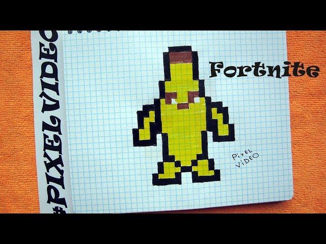 How to draw Fortnite Peely the Banana pixel art #pixelvideo