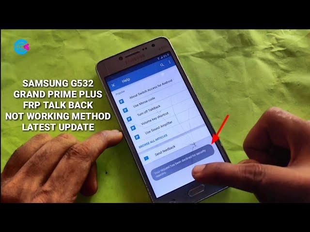 Samsung G532F Grand Prime Plus FRP Bypass Talk back not working method without PC