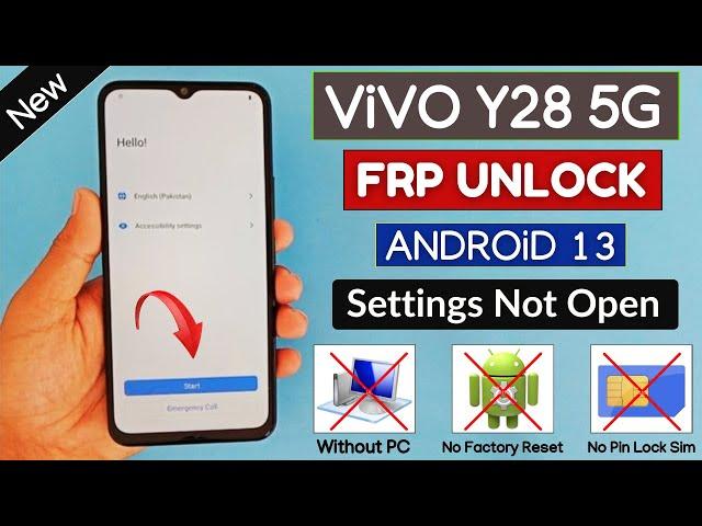 Vivo Y28 5G Frp Bypass/Unlock Without PC - Settings Not Open | Vivo Y28 Google Account Bypass - 2025