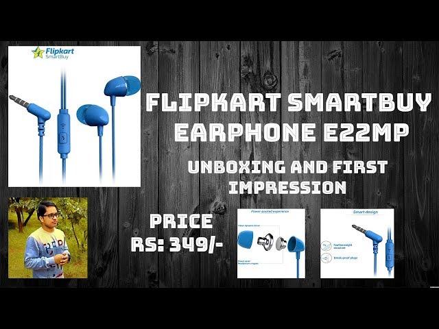 Flipkart SmartBuy Earphone E22MP Unboxing and First Impression | Budget Earphones | Techie VISH