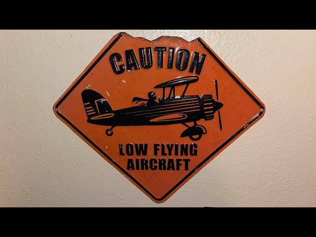 Caution Low Flying Aircraft Metal Sign