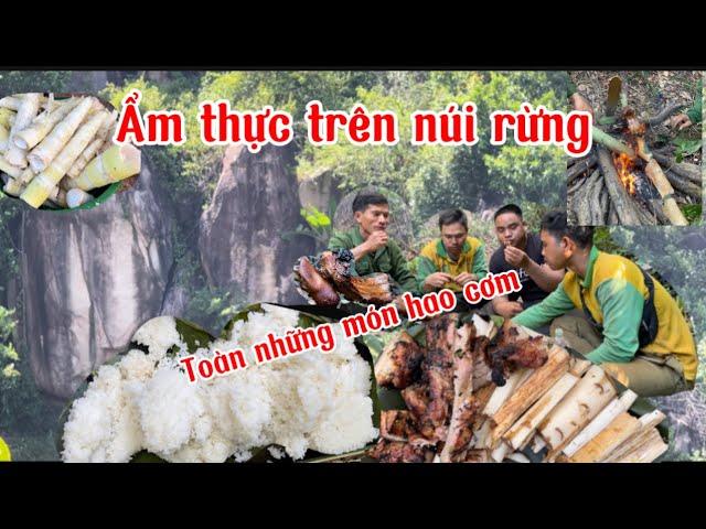 Món ăn hao cơm Ẩm Thực Ở trên núi rừng, Làm món ăn thịt nướng lồ ô Nướng than, Thịt nướng lá chuối …