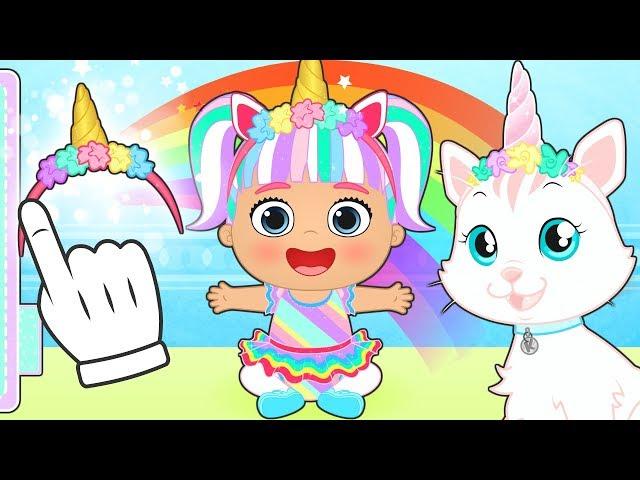 BABY LILY AND KIRA THE CAT  Dress up as Unicorns  Educational Cartoons