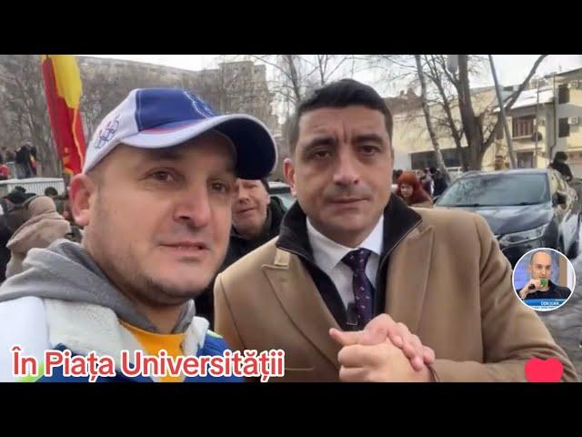 Acum în Piața Universității la cel mai mare Protest! Călin Georgescu și George Simion