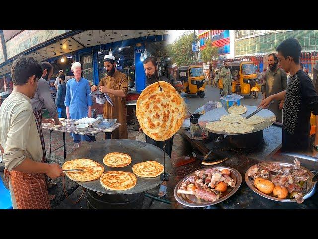 Breakfast in Kabul Afghanistan | Traditional street food | Rush Dumpukht | Morning Milk | parata