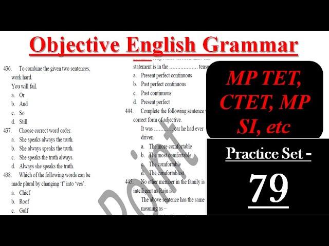 English Grammar Practice Set - 79 | mptet_2020, uptet, ctet | English Point | Kaushal Kishor Sharma