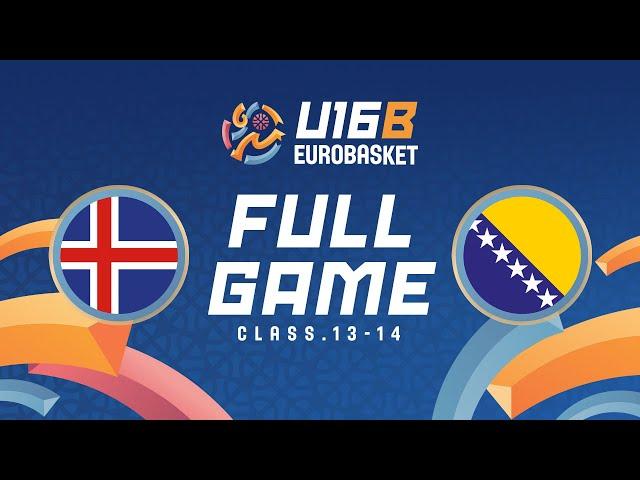 ISL v BIH | Full Basketball Game | FIBA U16 Women's EuroBasket 2024 Division B | Class. 13-14