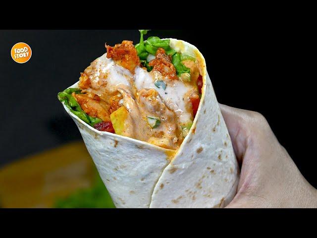 Tastiest Chicken Wrap, Easy and Delicious Recipe By Samina Food Story