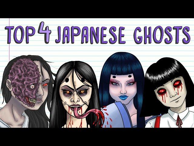 TOP 4 SCARY JAPANESE GHOSTS: HANAKO-SAN, NURE-ONNA, OIWA, YUKI-ONNA | Draw My Life