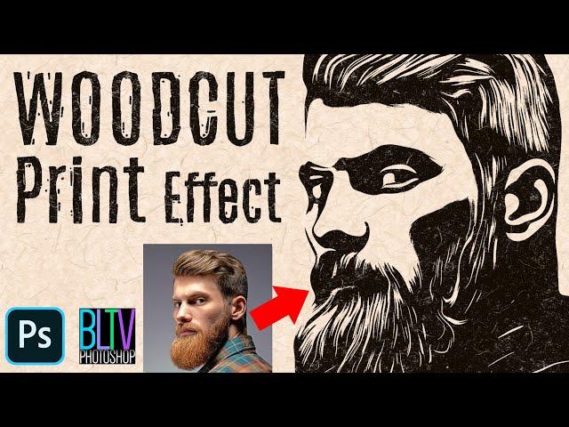 Photoshop: Create the Look of a WOODCUT Print Portrait!