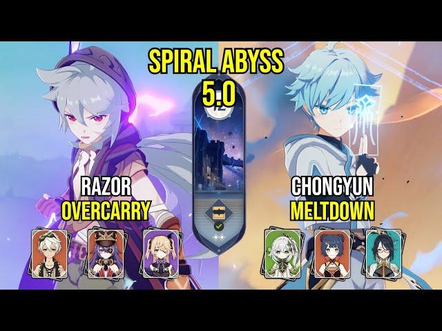 C6 Razor Overcarry & C6 Chongyun Meltdown | Spiral Abyss 5.0 | Genshin Impact