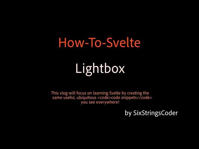 Lightbox (How-To-Svelte)