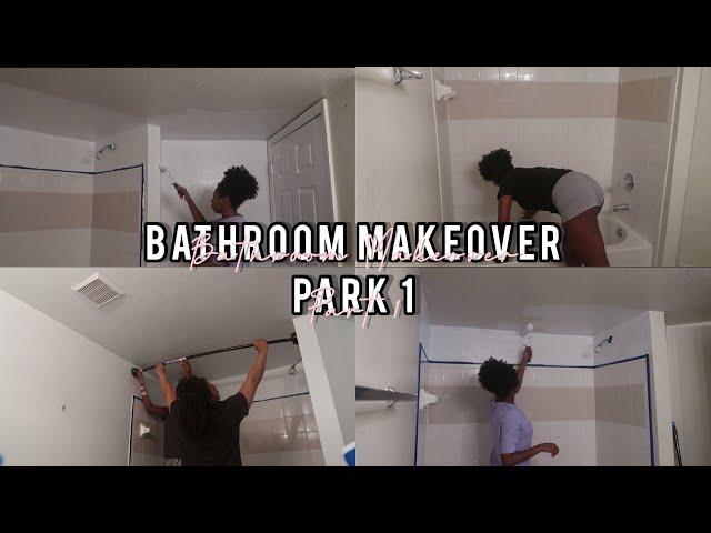 BATHROOM MAKEOVER PART 1!!! Painting, Clean, Organizing and Etc (Rental Friendly)