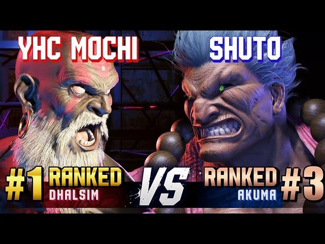 SF6 ▰ YHC-MOCHI (#1 Ranked Dhalsim) vs SHUTO (#3 Ranked Akuma) ▰ High Level Gameplay