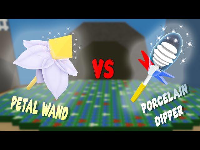 Petal Wand Vs. Porcelain Dipper Roblox Bee Swarm Simulator