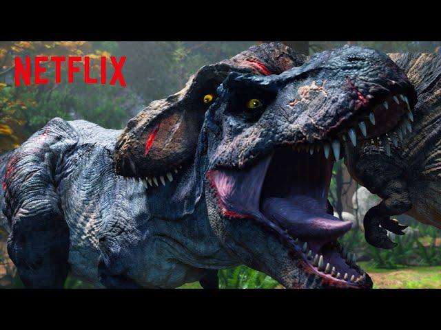 Best & BIGGEST Dinosaur Fights  Jurassic World Camp Cretaceous | Netflix After School