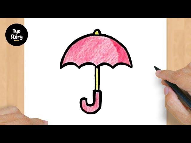 #183 How to Draw an Umbrella - Easy Drawing Tutorial