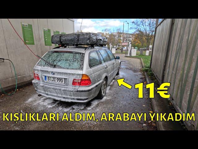 BMW F31 335i'nin kışlık tekerleklerini aldım ve 11€'ya E46'yı yıkadım (aslında sadece su tuttum...)