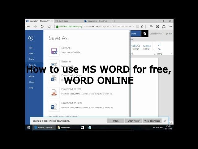 How to use MS WORD online without installation