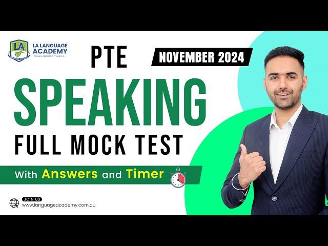 PTE Speaking Full Mock Test with Answers | November 2024 | LA Language academy PTE NAATI IELTS