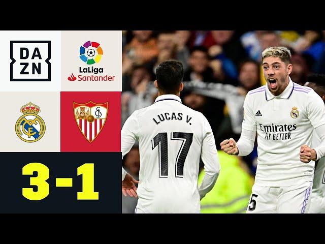 Valverde mit Traumtor! Real macht kurz ernst und siegt: Real Madrid - FC Sevilla 3:1 | LaLiga | DAZN