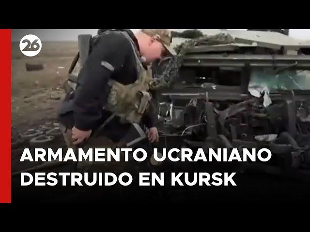 Rusia muestra armamento ucraniano destruido en Kursk 