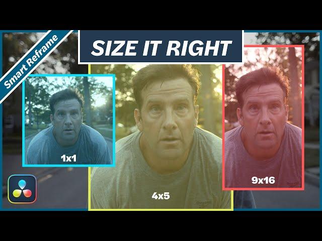 How to Smart Reframe Video to the PERFECT size! DaVinci Resolve 17 Tutorial