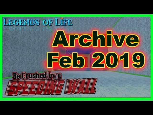 Old Codes  Archive February 2019  Be Crushed by a Speeding Wall  Roblox