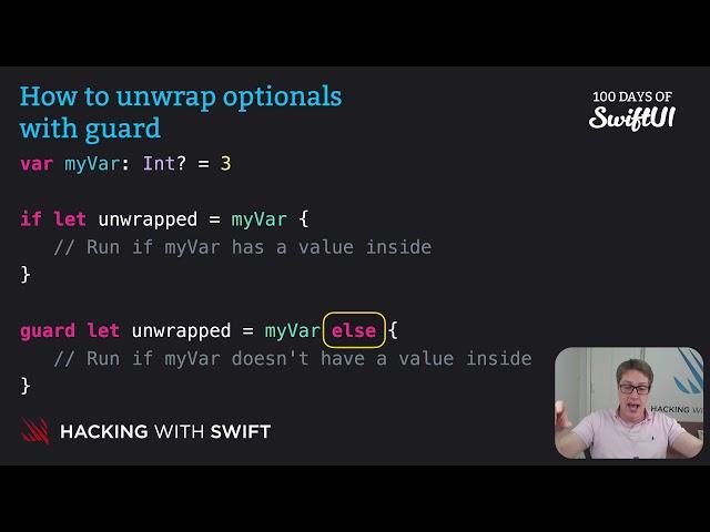 How to unwrap optionals with guard – Swift for Complete Beginners