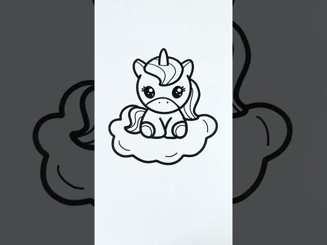 Cute Kawaii Unicorn  #glitter #glitterart #colorfulcreativekids #cute #kawaii #unicorn #color